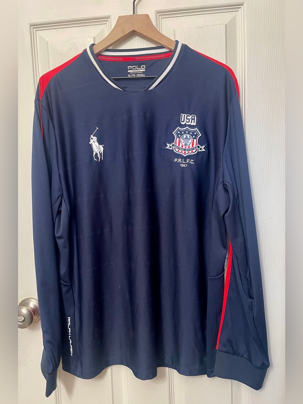 Ralph Lauren Polo Sport Performance Soccer Shirt Jersey Men's PRLFC USA Sz XL